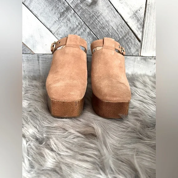 GIANNI BINI SOTELO BUCKLE DETAIL SUEDE PLATFORM CLOGS. SIZE 8.5M - Picture 6 of 12